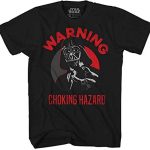 Wide establish Wars Darth Vader Choking Hazard Empire Silly Humor Pun Mens Adult Graphic Tee T-Shirt Apparel (Black, XXX-Mammoth)
