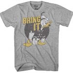Donald Duck Disney Bring It Droll Humor Retro Vintage Disneyland World Land Apparel Mens Grownup Graphic Tee T-shirt (3XL, Heather Grey)