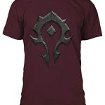 JINX World of Warcraft Horde Emblem Men’s Gamer Tee Shirt, Burgundy, Medium