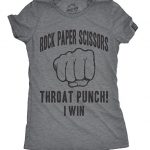 Womens Rock Paper Scissors Throat Punch T Shirt Silly Sarcastic Humor Tee Ladies (Darkish Heather Grey) – M