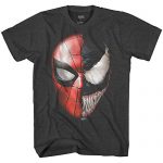 Venom Spidey Faces Spiderman Avengers Villain Comic Book Males’s Graphic T-Shirt (Charcoal Heather, Abundant)