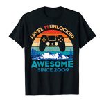 Stage 11 Unlocked Birthday 11 Years Feeble Obliging Since 2009 T-Shirt