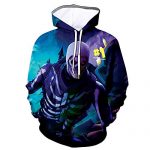 Formative years 3D Printed Hooide Fight Royale Floss Sweatshirt with Pocket for Ninja Boys Tnite Skull Youngsters-L(12-14)
