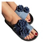 haoricu Womens Bohemian Denim Vegetation Residences Summer Informal Occasion Dress Slipper Females Sandals