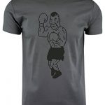 Mens Iron Mike Punch T Shirt Boxing Ts Gamer Tee (Frigid Gray/Black, 3XL)