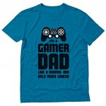 Gamer Dad Shirt Comic Reward for Fathers Frigid Dad’s Gaming T-Shirt Favorable Aqua
