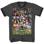 Disney Villain Community Classic Retro Vintage Film Disneyland World Mens Grownup Ringer T-Shirt Apparel (Charcoal Heather/Sunless, X-Gigantic)