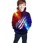 C-Emily Childhood’s 3D Printed Gamer Flame Pullover Hoodie Sweatshirt for Boys/Girls/Teen/Kid’s M(10-12)