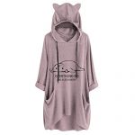 aihihe Hoodies Sweatshirts for Girls Pullover Plus Dimension Long Sleeve Free Oversize Cat Ear Hooded Long Jumpers Blouses