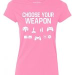 P&B Clutch Your Weapon Gamer Humorous Girls’s T-Shirt, XL, Azalea Purple