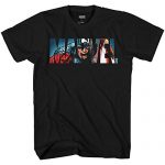 Wonder Label Captain America Avengers Chunky Hero Adult Graphic Men’s T-Shirt (Dim, XX-Effective)