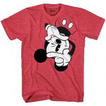 Mickey Mouse Peek Finder Basic Vintage Licensed Males’s Graphic T-Shirt (Crimson Heather, Medium)