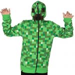 JINX Minecraft Gigantic Boys’ Creeper Zip-Up Costume Hoodie, with Camouflage, Inexperienced, X-Minute