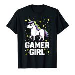 Gamer Girl T-Shirt Unicorn Video Sport Cute Womens Shirt Reward