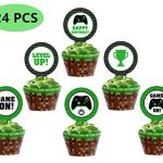 Video Game Gain together Cupcake Toppers Involves 6 Types Totaling 24 Items,Profitable For Gaming Theme Gain together,Birthday Gain together Inspired Supplies.