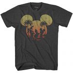 Disney Mickey Mouse Donald Duck Goofy Sunset Disneyland World Amusing Mens Adult Graphic Tee T-Shirt (Medium, Top charge Charcoal Heather)