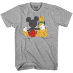 Mickey Mouse & Pluto Encourage Disneyland Disney World Tee Silly Humor Grownup Mens Graphic T-shirt Attire (Medium, Heather Grey)