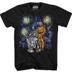 Neatly-known person Wars Mens T-Shirt – Starry Night C3PO and R2D2 Image (XXX-Trim)