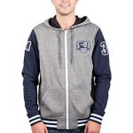 Extremely Game NFL Los Angeles Rams Mens Full Zip Soft Fleece Hoodie Letterman Varsity Jacket, Team Coloration, Medium