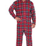Alexander Del Rossa Males’s Warm Fleece One Fragment Footed Pajamas, Grownup Onesie with Hood, Immense Blue Crimson and Green Christmas Plaid (A0320Q19LG)