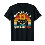 Traditional Officially Quaranteen Humorous thirteenth Birthday Gamer Gift T-Shirt