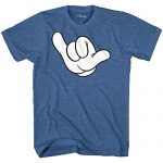 Mickey Mouse Dangle Loose Hand Classic Vintage Licensed Adult Males’s Graphic T-Shirt (Gentle Navy Heather, Medium)