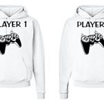 FASCIINO Matching His & Hers Couple Hoodie Sweatshirt Build of living – Participant 1 and Participant 2 Gamer (Medium/Medium White)