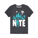 Instantaneous Message Up All Nite – Formative years Rapid Sleeve Graphic T-Shirt Heather Charcoal