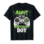 Aunt of the Birthday Boy Matching Video Sport Birthday Present T-Shirt