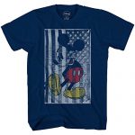 Mickey Mouse American Flag Disneyland Disney World Tee Humorous Humor Grownup Mens Graphic T-shirt Apparel (X-Tremendous, Navy Blue)
