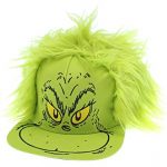 Dr. Seuss Hat Grinch Fur Hair Costume Snapback Cap Green
