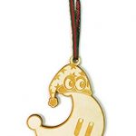 Hat Shark Moon in a Sleep Cap Video Sport Parody Laser Engraved Wood Christmas Tree Ornament Ornament Present Seasonal Ornament