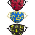 Children Face Protectors in Relaxing Themed Prints, 10-Pack, Gamer Theme, Assorted Colors