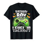 Stage 10 Unlocked Video Gamer tenth Birthday Reward for Boys T-Shirt