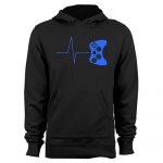 Guerrilla Tees Heartbeat of a Gamer Hoodie Amusing Gaming Sweatshirts Video Game Hoodies Graphic Hoody, Medium Shadowy