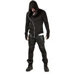 ZUEVI Males’s Wintry Facet Zipper Assassin’s Gown Hoodies Cosplay Hooded Sweatshirts (Dusky-XXL)
