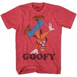 Disney Goofy Handstand Disneyland World Retro Traditional Vintage Tee Silly Humor Grownup Mens Graphic T-Shirt Apparel (Heather Crimson, X-Colossal)