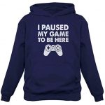 Tstars – I Paused My Sport to Be Here Funny Present for Gamer Hoodie Miniature Blue