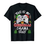 This Is My Christmas Pajama Santa Hat Gamer Video Sport T-Shirt