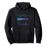 Gamer Ladies folks Girls Heartbeat Video Games Controller Gaming Pullover Hoodie