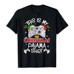 This Is My Christmas Pajama Santa Hat Gamer Video Game T-Shirt