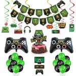 Decojoy Video Sport Bag collectively Decorations for Boys, Gamer Bag collectively Decor Gives, Including At ease Birthday Gaming Banner, Sport Controller Balloons and Cake Topper,