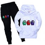 Early life Among us Sweatsuits 2 Share Hoodie Tracksuit Sets Gamer Hoodies and Sweatpants Jogging Fits for Boys Ladies White