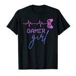 Gamer Lady Well-behaved Heartbeat Gamer for Lady Video Game Enthusiasts T-Shirt