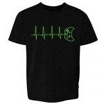 Gamer Heartbeat XB Video Sport Controller Reward Sunless XL Formative years Young of us Girl Boy T-Shirt