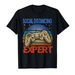 Social Distancing Professional Gaming Video Gamer Boys Males Gift T-Shirt