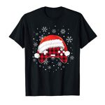 Gamer Red Plaid Buffalo Christmas Santa Video Game Lover T-Shirt