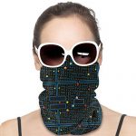 TOLUYOQU Retro Video Sport Sample Headband Bandanas Magic Headwrap Elastic Seamless Neck Gaiter Balaclava UV Resistence Sport Headwear for Biking Hiking Fishing