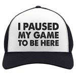 I Paused My Sport to Be Here Cap Funny Gamer Hat Video Gamer Trucker Hat Mesh Cap One Size Dusky/White