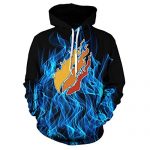 Young folks 3D Printed Preston Fire Nation Playz Gamer Flame Pullover Hoodie Sweatshirt for Boys/Girls Murky/Blue XL